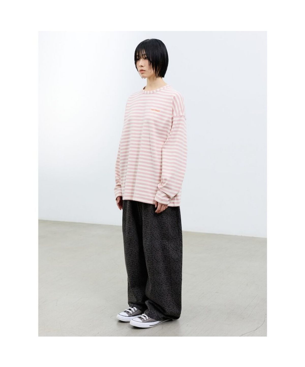 샌드 사운드(SAND SOUND) (UNISEX) 레오파드 와이드 오벌 밴딩 팬츠  애쉬