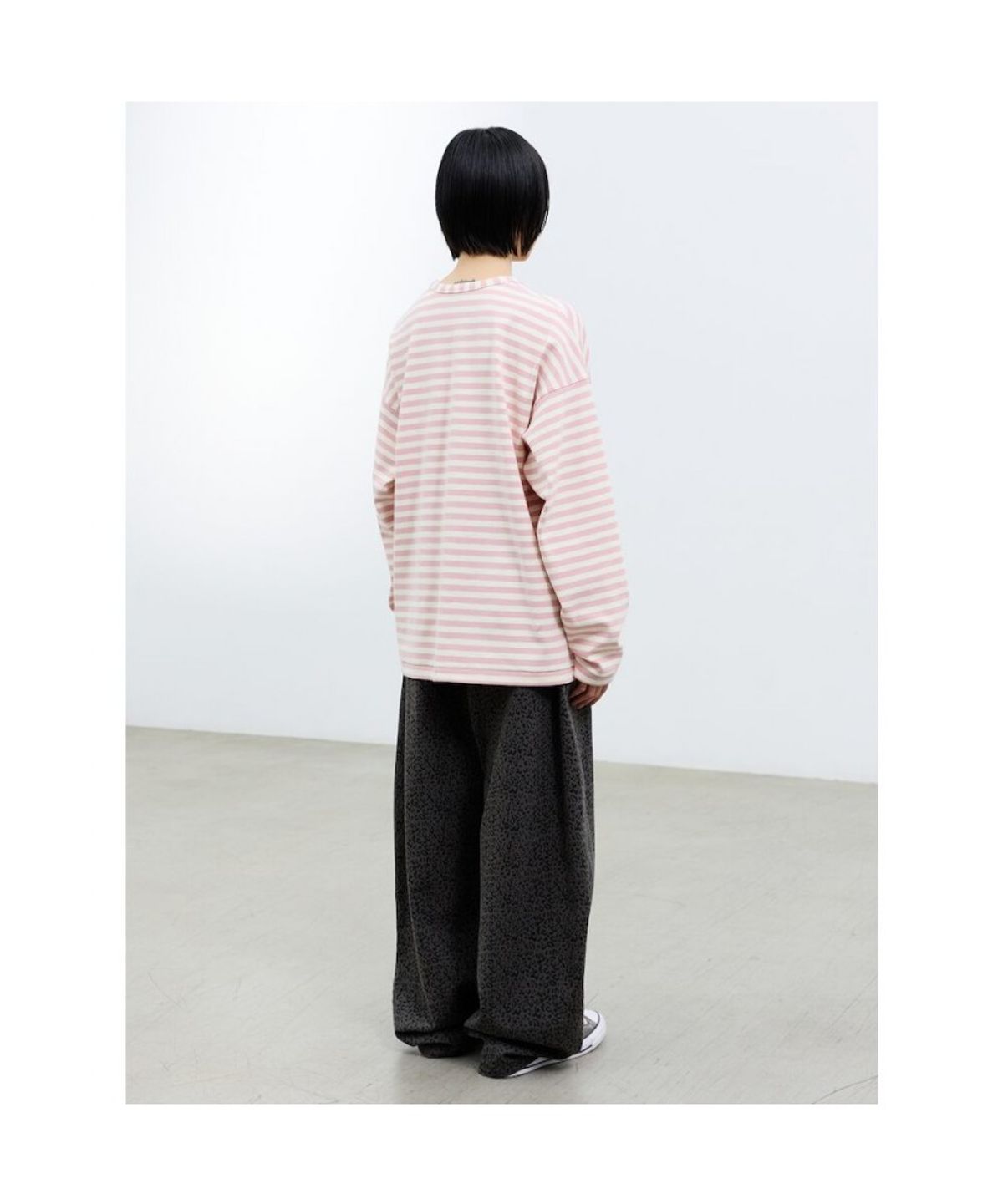 샌드 사운드(SAND SOUND) (UNISEX) 레오파드 와이드 오벌 밴딩 팬츠  애쉬
