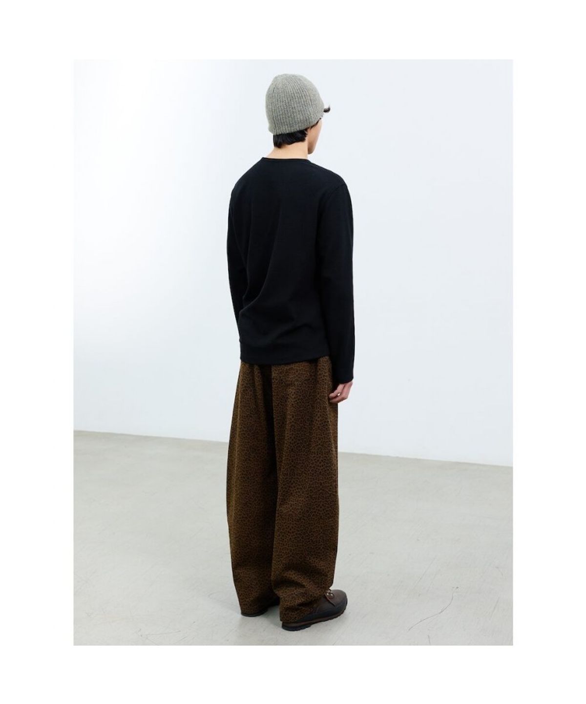 샌드 사운드(SAND SOUND) (UNISEX) 레오파드 와이드 오벌 밴딩 팬츠  브라운