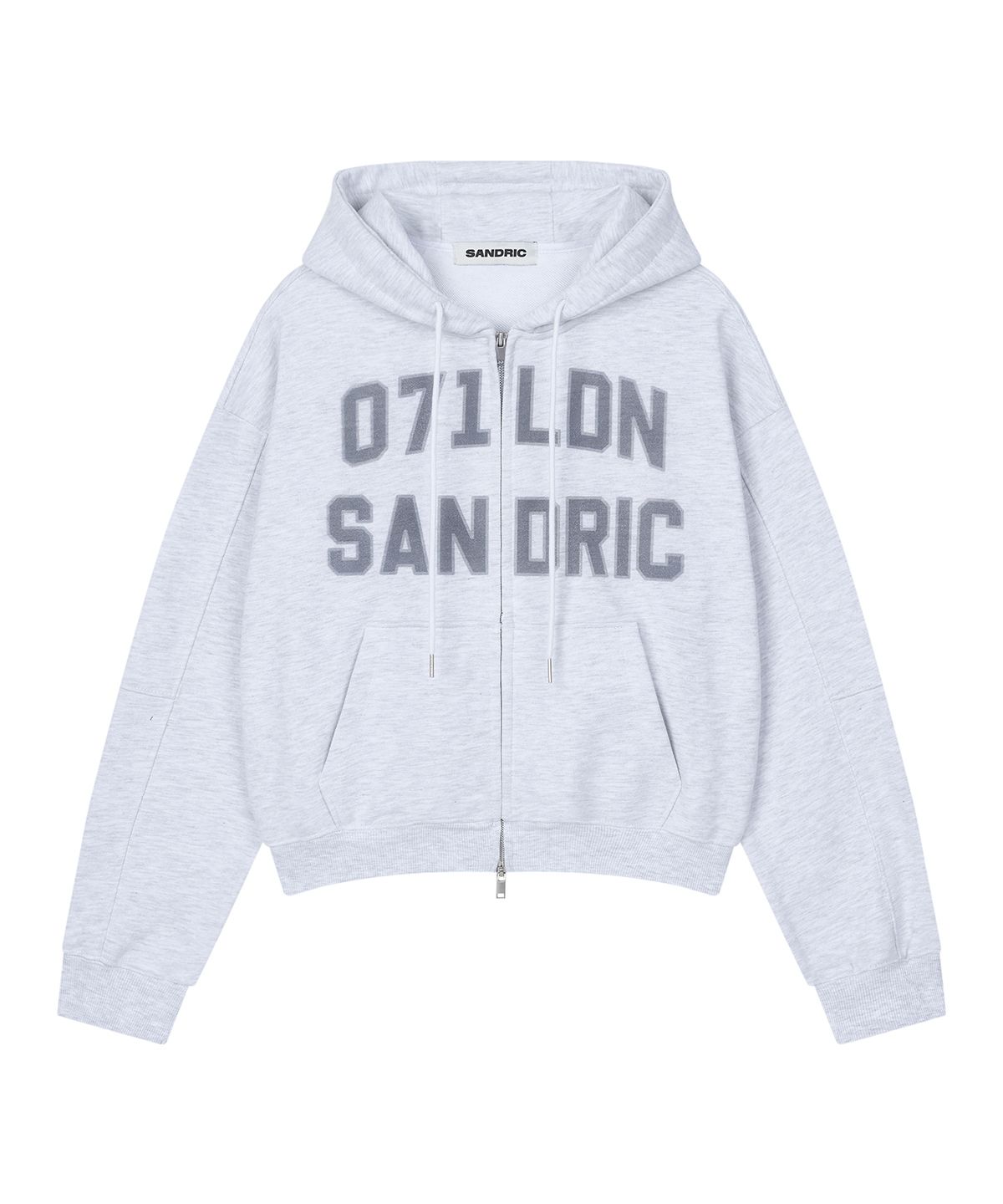 샌드릭(SANDRIC) OVERFIT HOOD ZIP UP_MELANGE WHITE