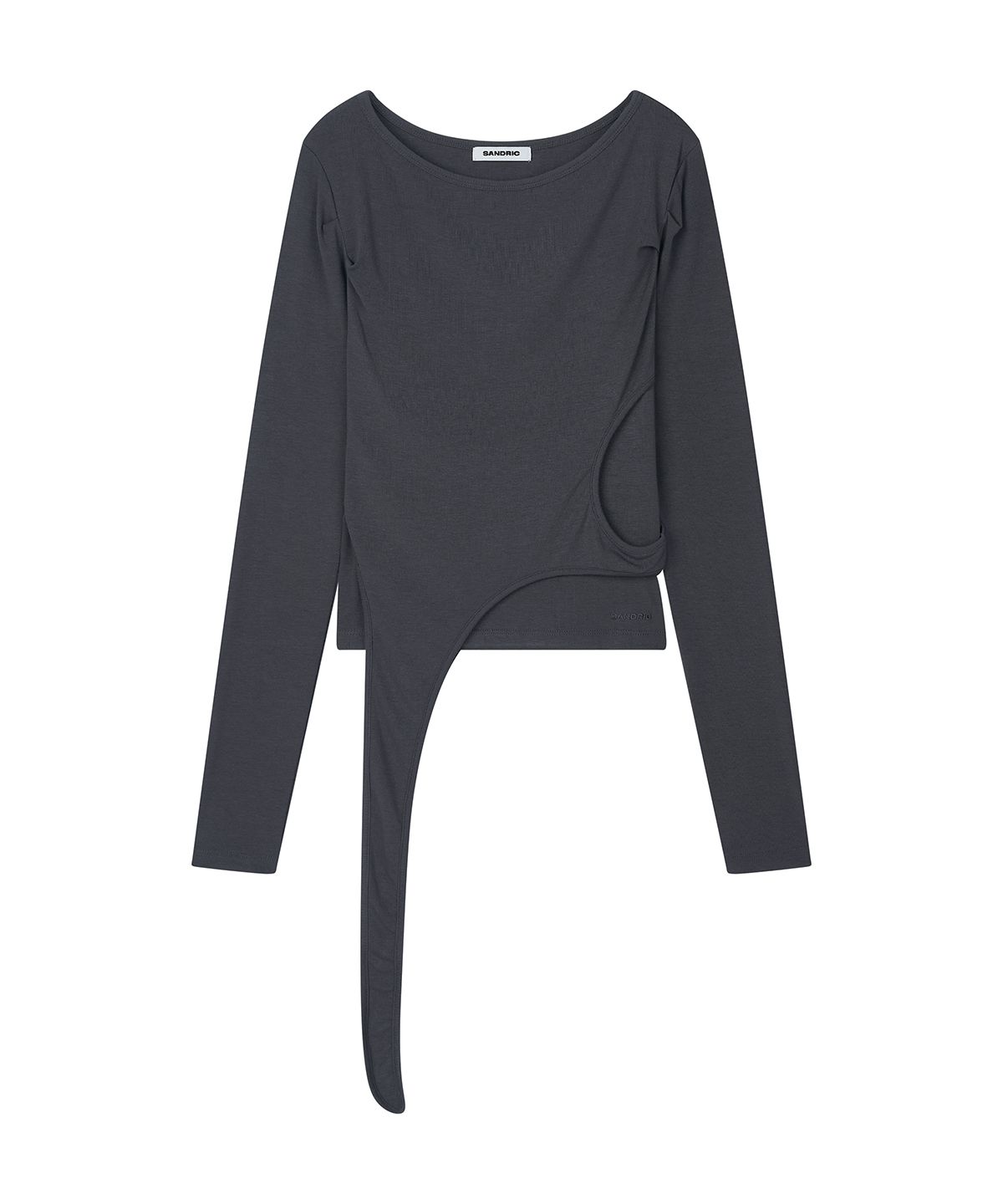 샌드릭(SANDRIC) Layered Strap Long Sleeve_Charcoal