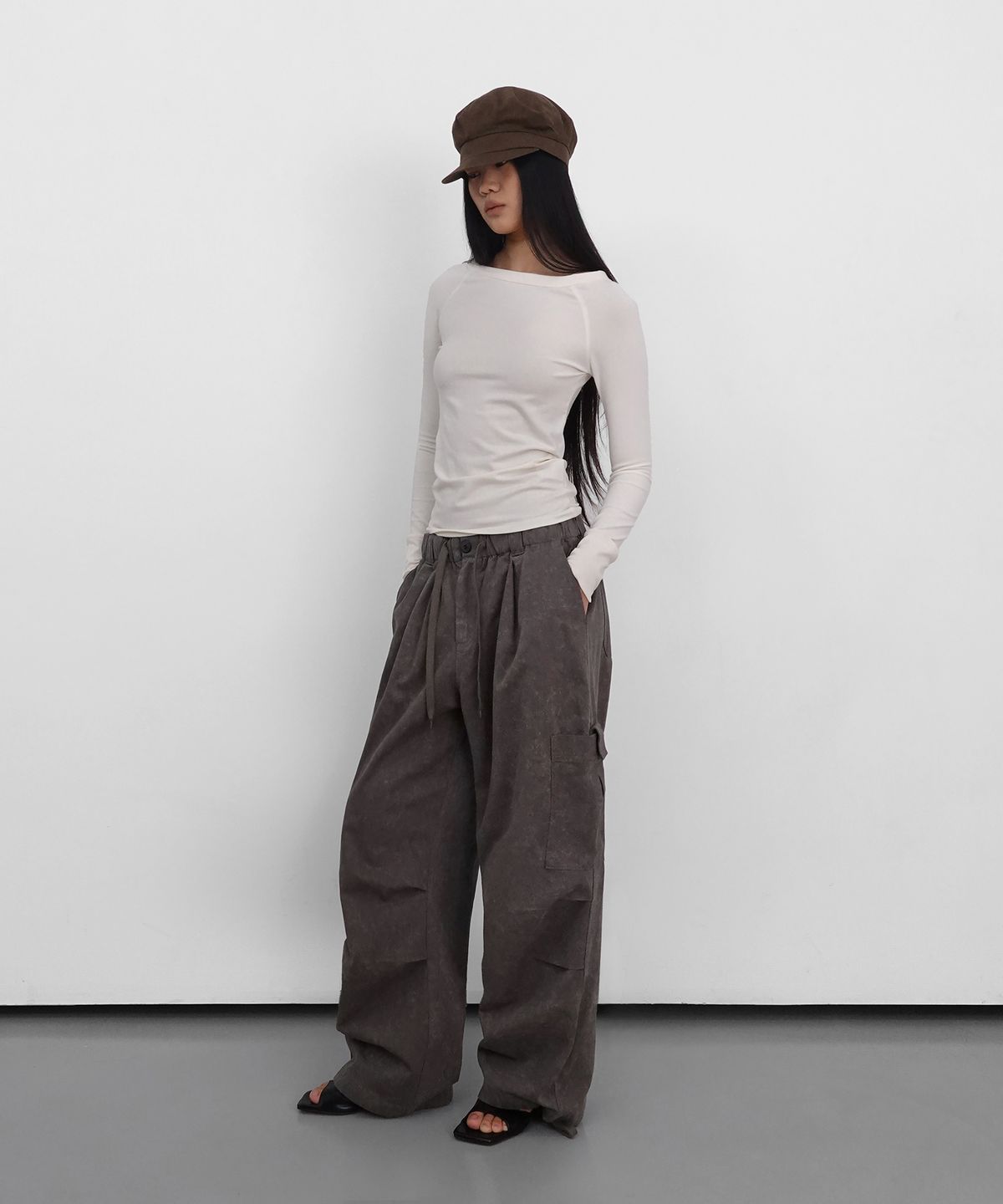 샌드릭(SANDRIC) Boat Neck Long Sleeve_Ivory