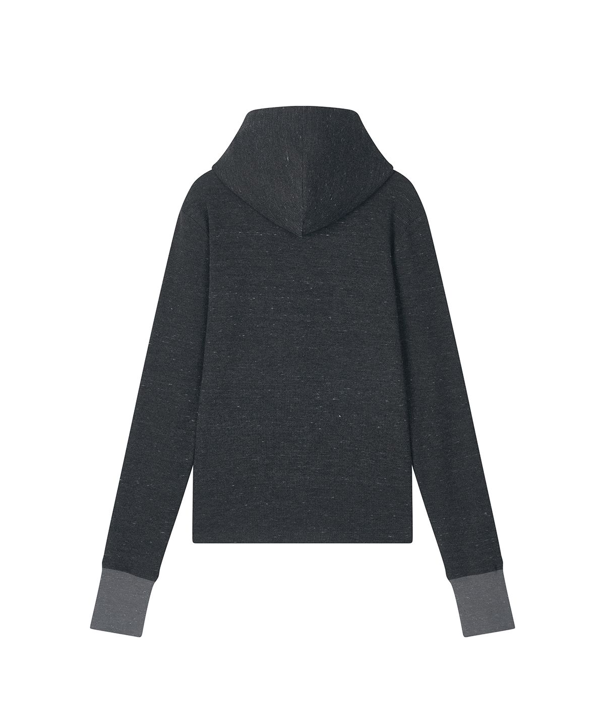 샌드릭(SANDRIC) Henley Neck Waffle Hooded Long Sleeve_Charcoal