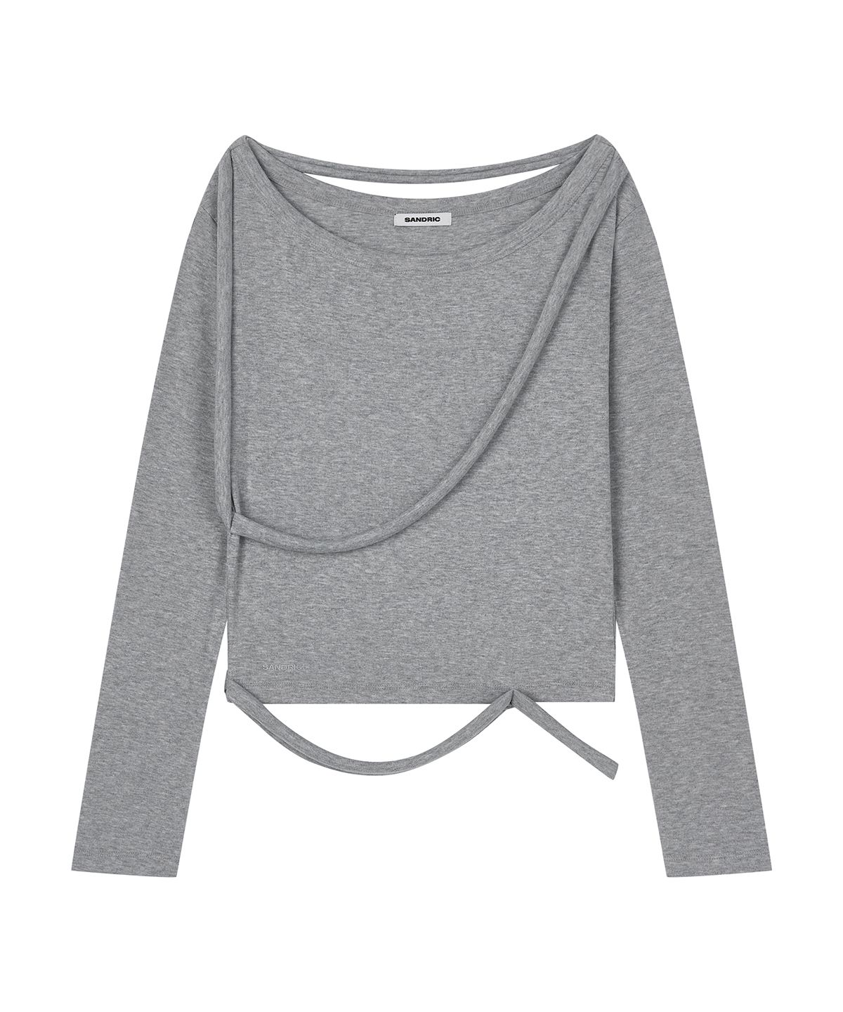 샌드릭(SANDRIC) Strap Wide Neck T_Melange Grey