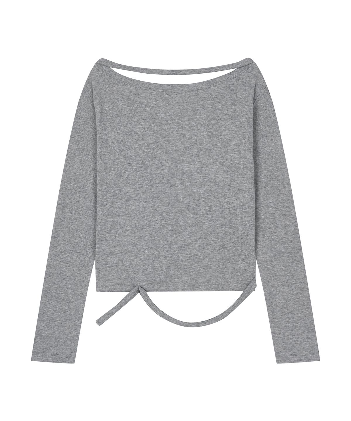 샌드릭(SANDRIC) Strap Wide Neck T_Melange Grey