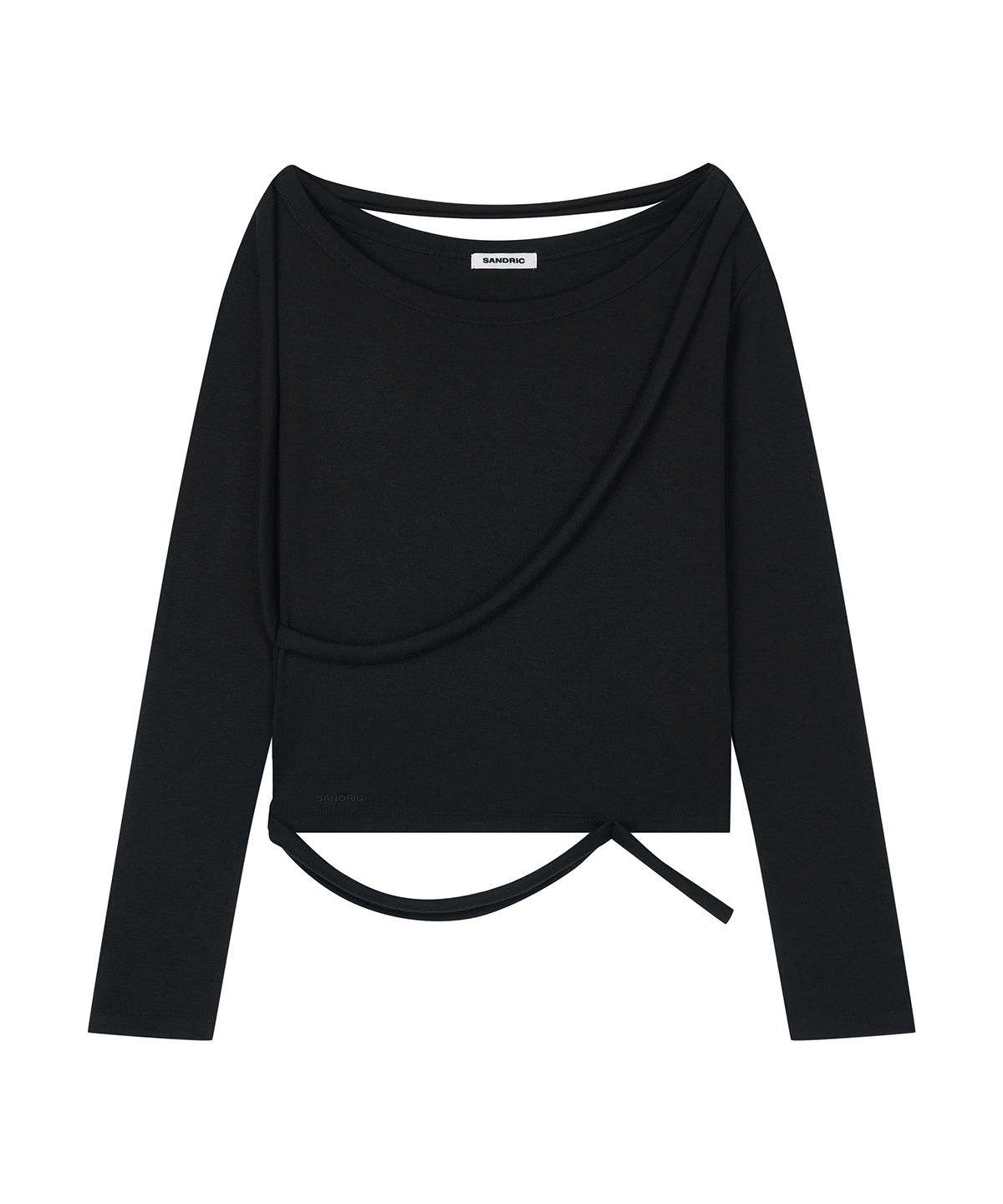 샌드릭(SANDRIC) Strap Wide Neck T_Black