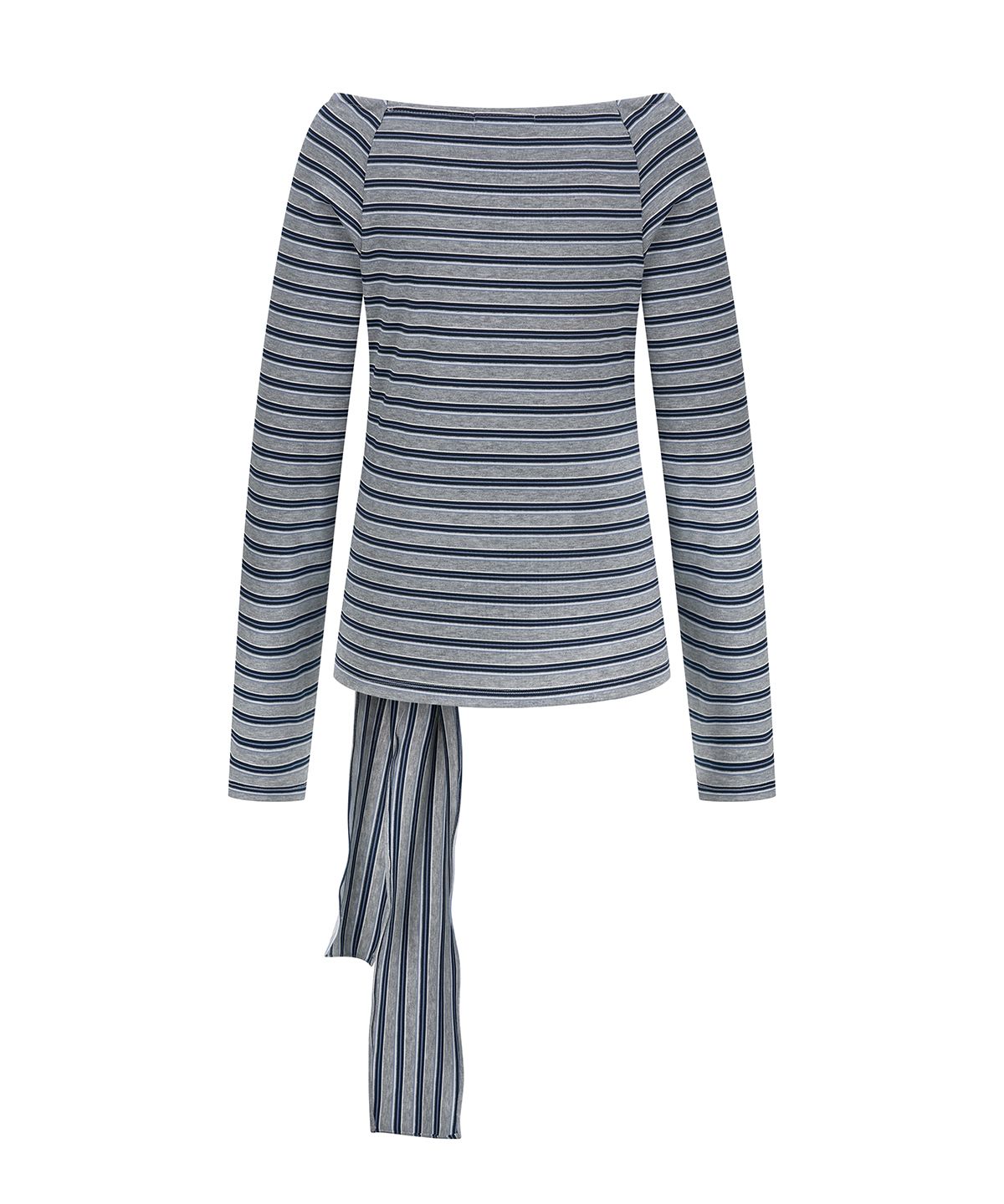 샌드릭(SANDRIC) STRIPE STRAP T-SHIRT_MELANGE GREY