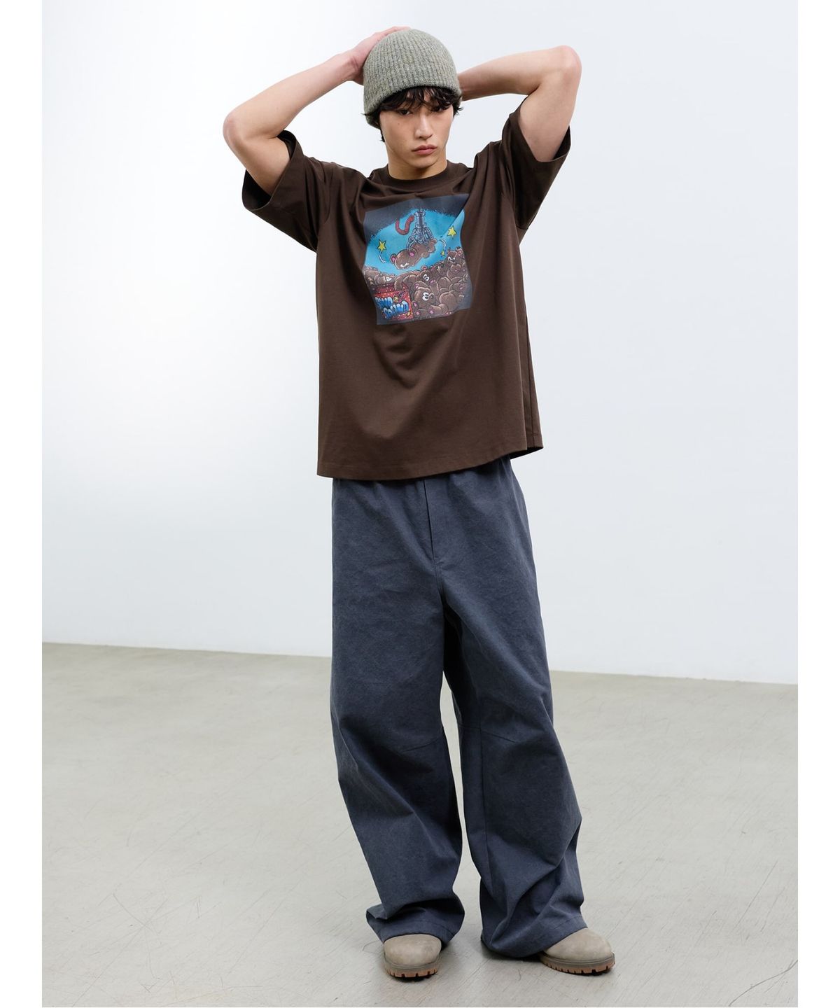 샌드 사운드(SAND SOUND) (UNISEX) 컬러드 오버덕 팬츠  애쉬