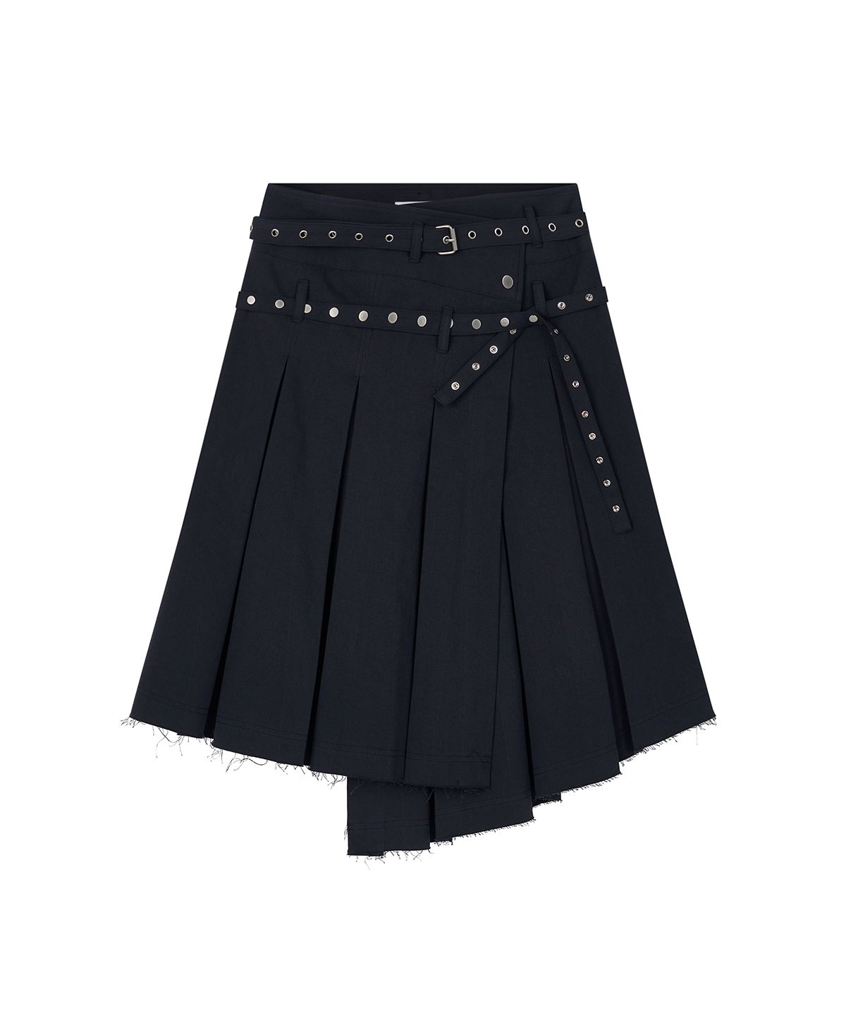 샌드릭(SANDRIC) Eyelet Layered Midi Skirt_Navy