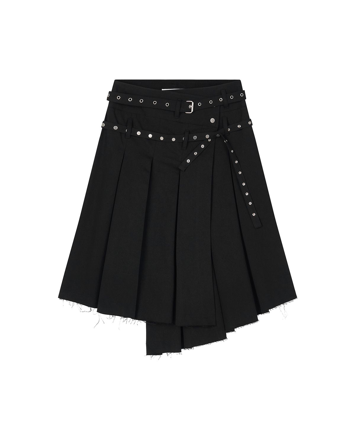 샌드릭(SANDRIC) Eyelet Layered Midi Skirt_Black