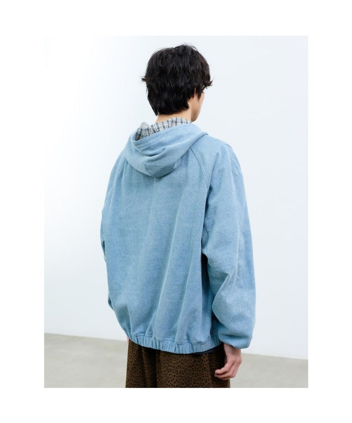 샌드 사운드(SAND SOUND) (UNISEX) 후디 가먼트 다잉 데님 집업  스카이 블루