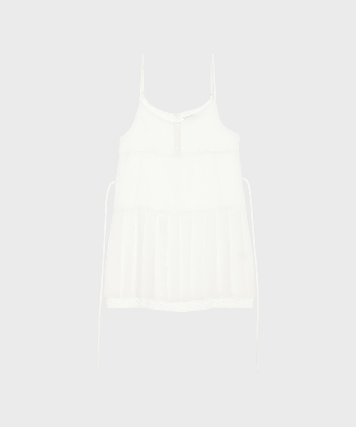 알키알카(ALKI ALKA) Pleated Chiffon Mini Dress (Ivory)