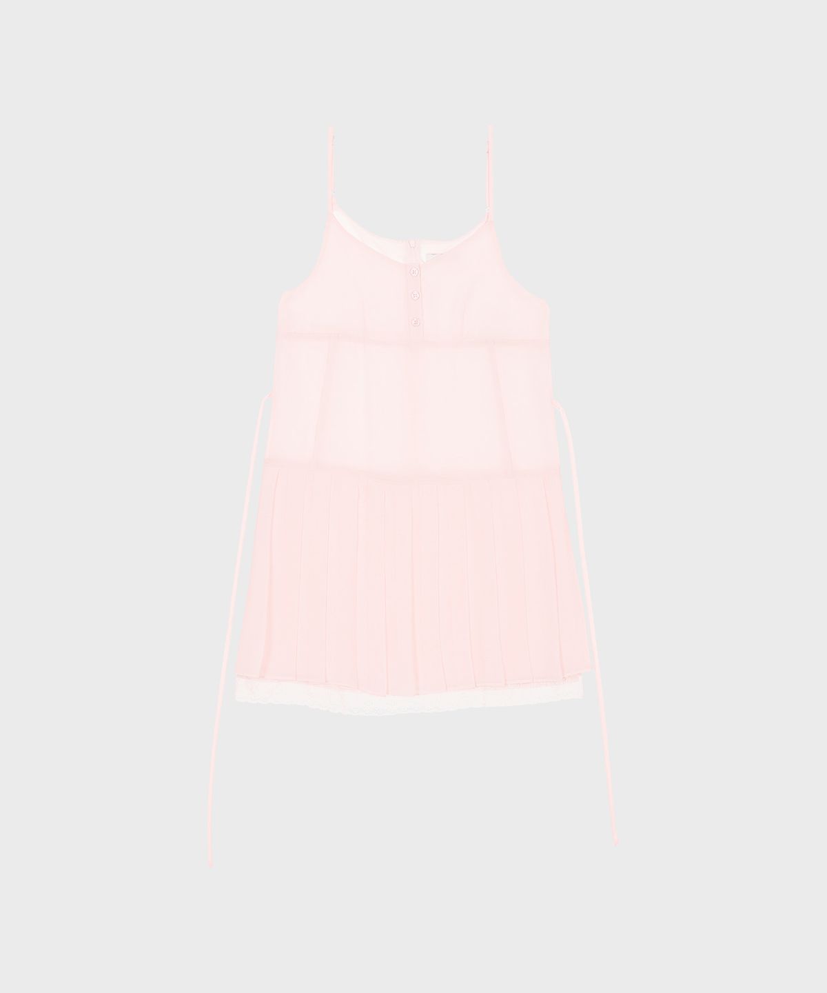 알키알카(ALKI ALKA) Pleated Chiffon Mini Dress (Light Pink)