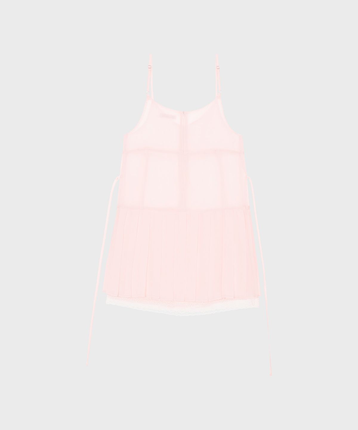 알키알카(ALKI ALKA) Pleated Chiffon Mini Dress (Light Pink)