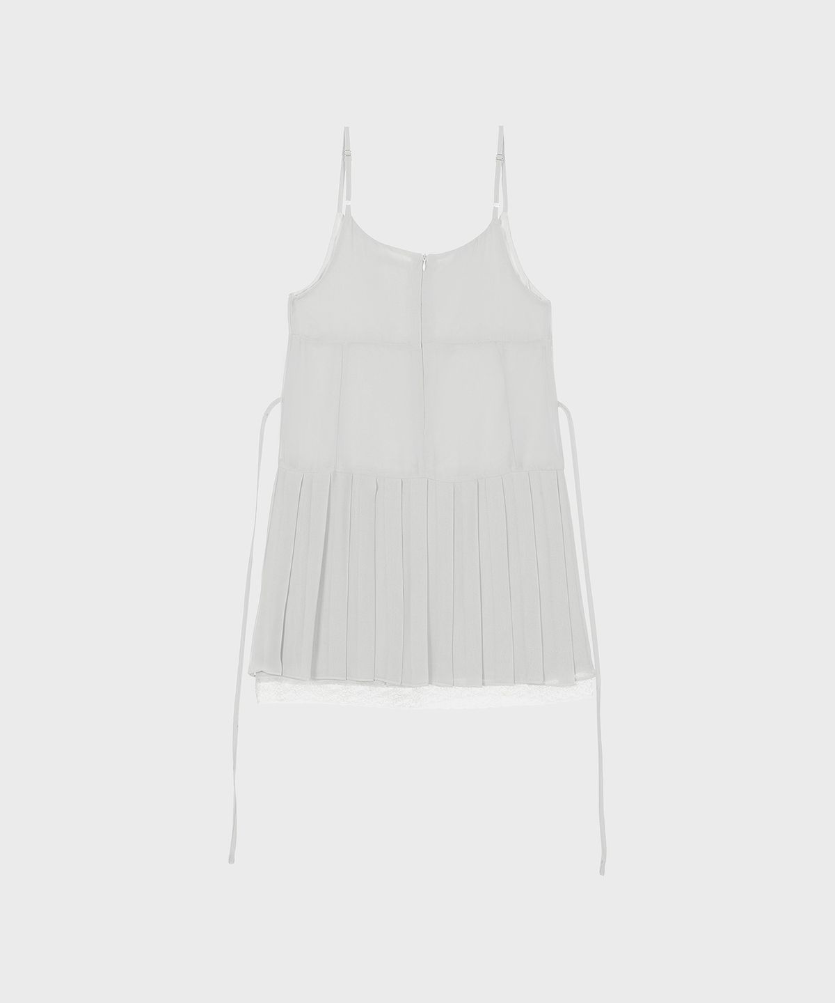 알키알카(ALKI ALKA) Pleated Chiffon Mini Dress (Light Gray)