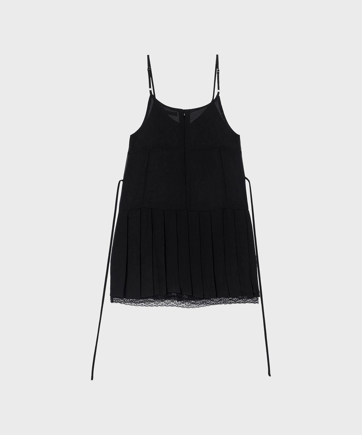 알키알카(ALKI ALKA) Pleated Chiffon Mini Dress (Black)