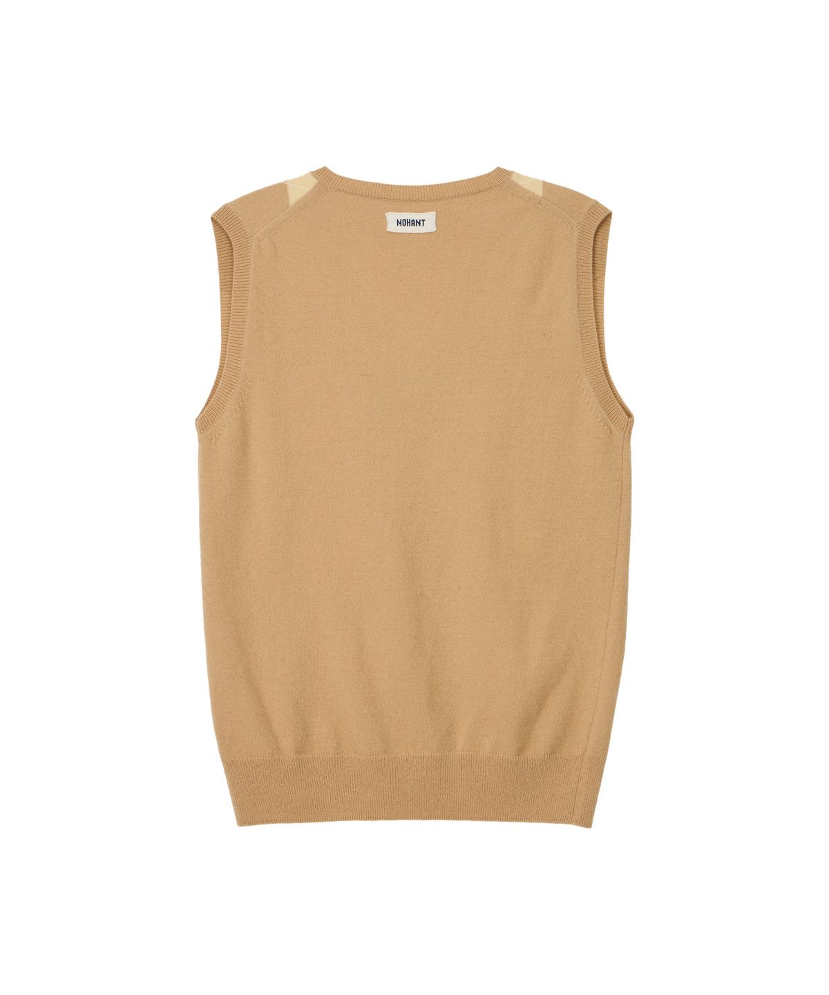 노앙(NOHANT) CASHMERE BLENDED ARGYLE VEST BEIGE