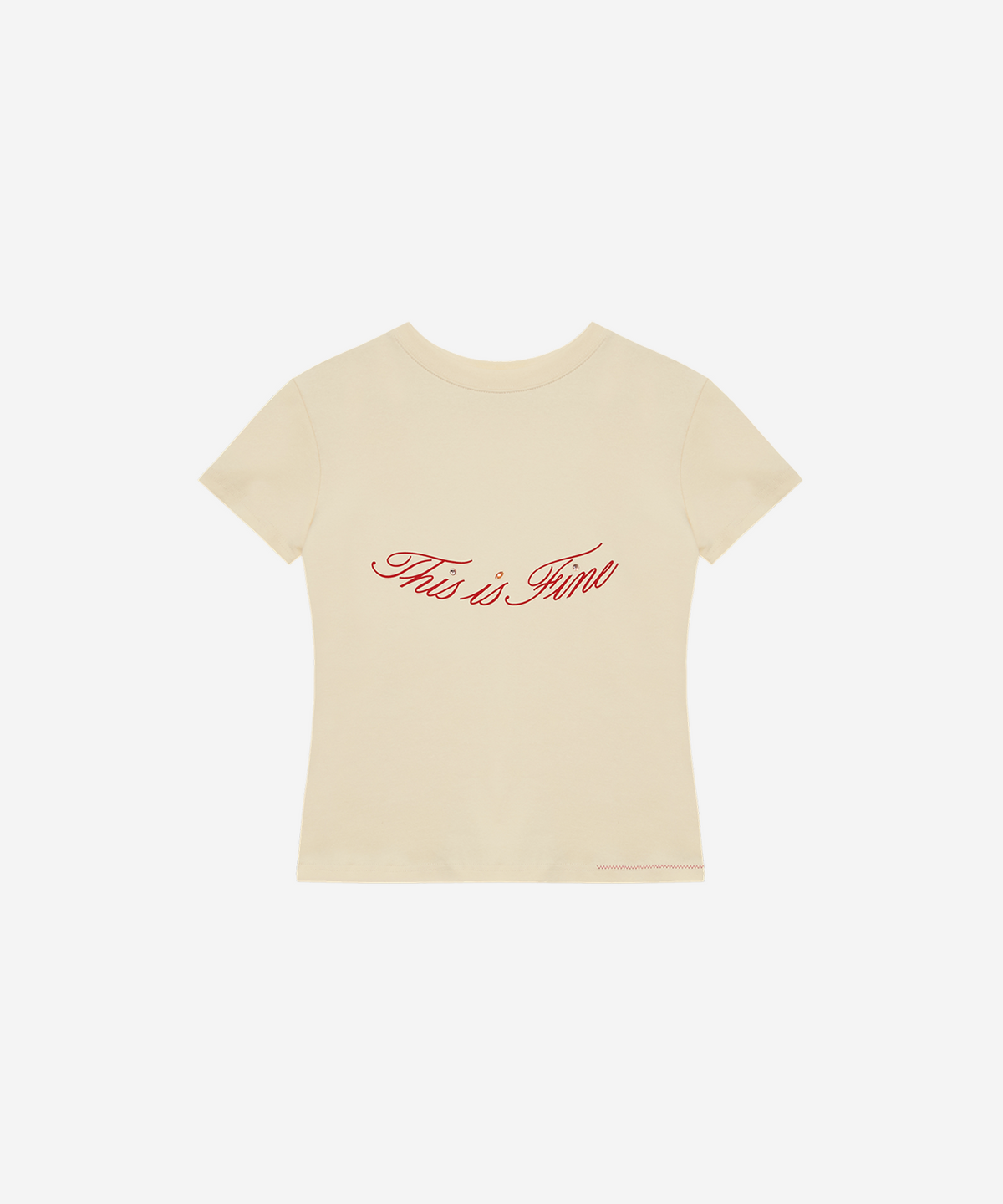 디스이즈파인(THIS IS FINE) 크롭 시그니처 티 옐로우