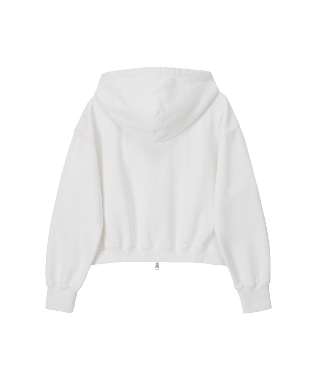 노앙(NOHANT) LONELY/LOVELY CROP HOODIE ZIP-UP WHITE