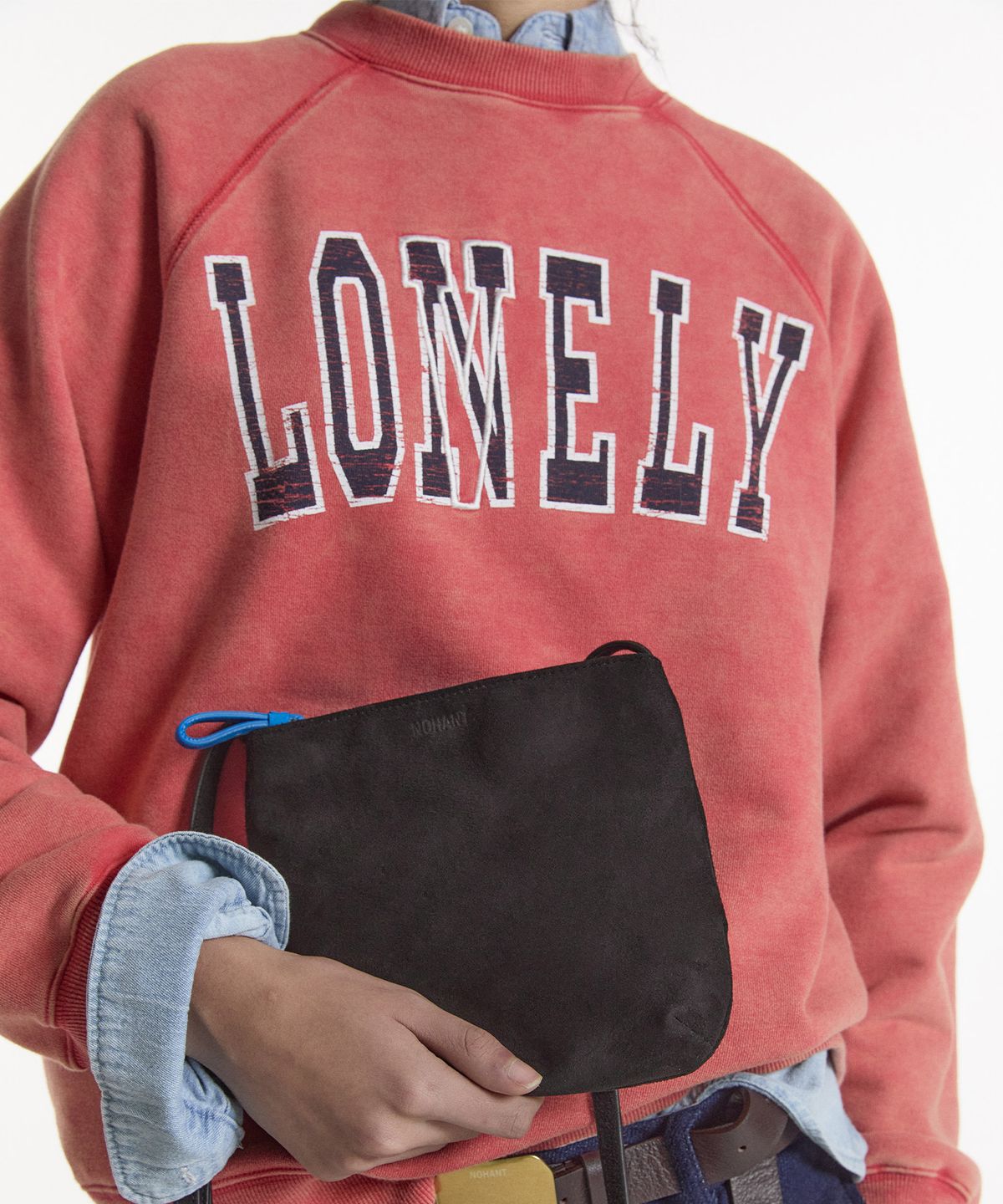 노앙(NOHANT) LONELY/LOVELY 90s WASHED SWEATSHIRT RED