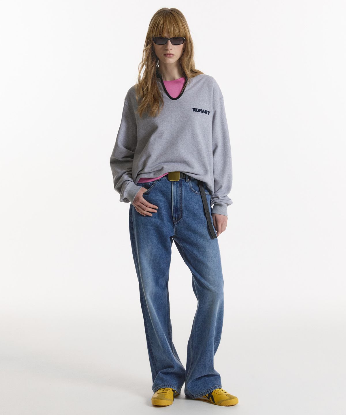 노앙(NOHANT) CLASSIC V-NECK SWEATSHIRT GRAY