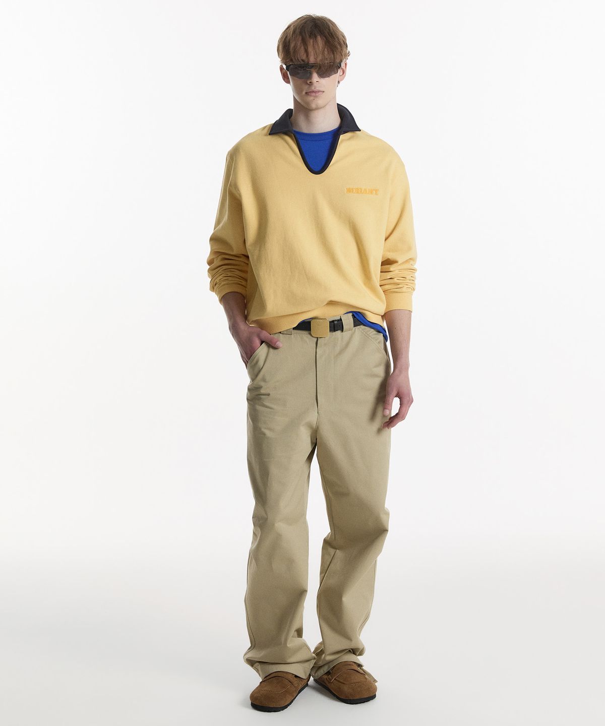 노앙(NOHANT) CLASSIC V-NECK SWEATSHIRT YELLOW