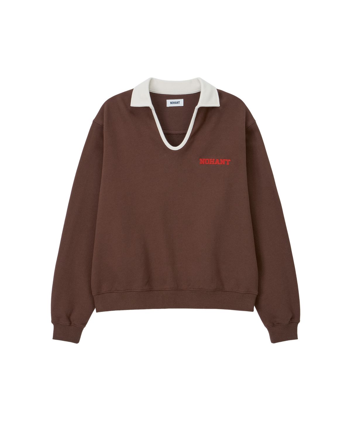 노앙(NOHANT) CLASSIC V-NECK SWEATSHIRT BROWN