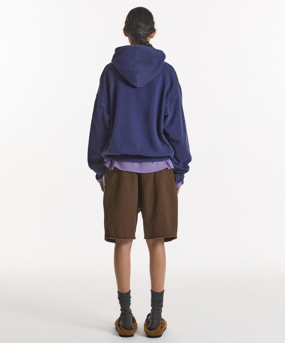 노앙(NOHANT) LONELY/LOVELY SALT WASHED HOODIE NAVY