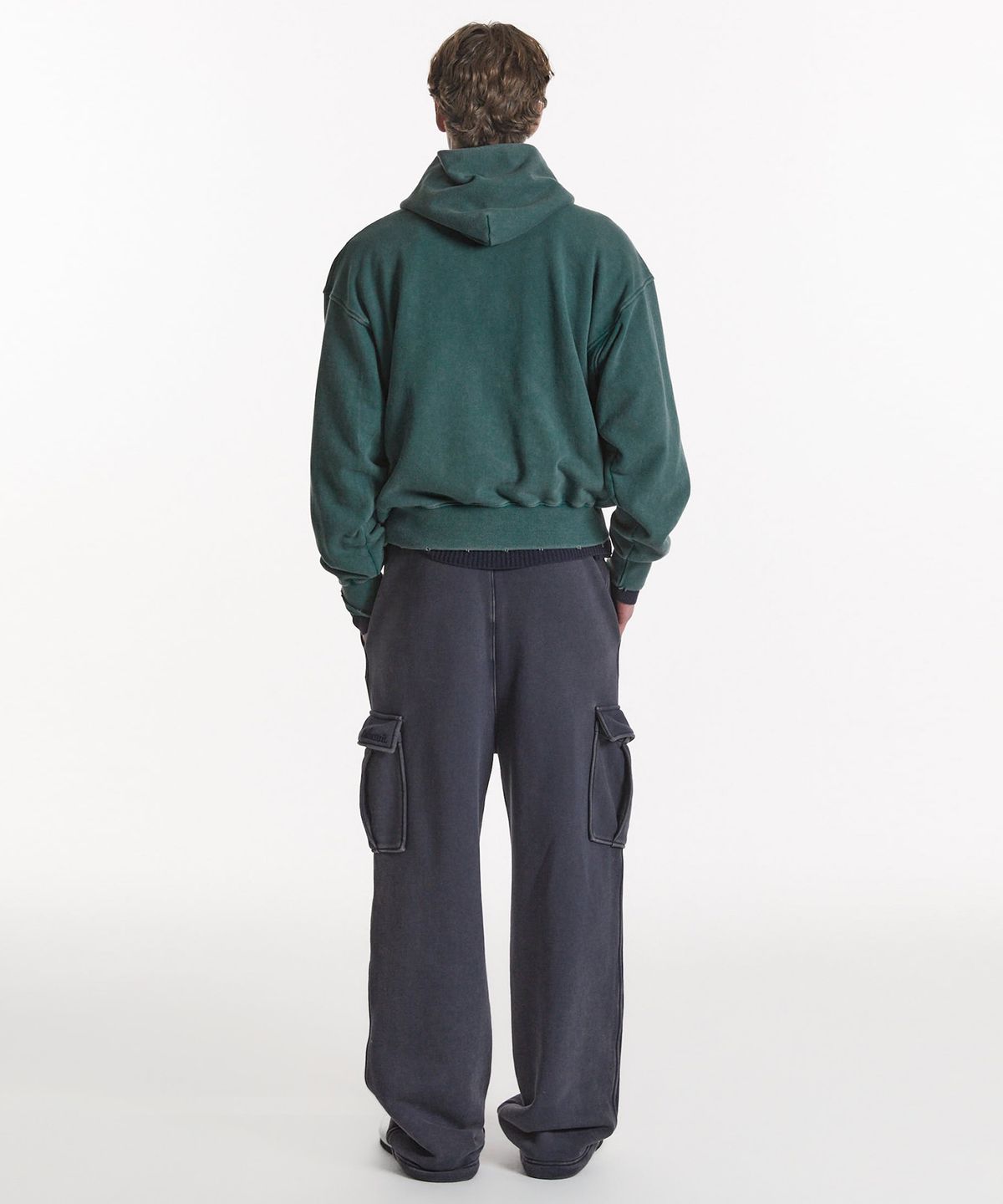 노앙(NOHANT) LONELY/LOVELY SALT WASHED HOODIE GREEN