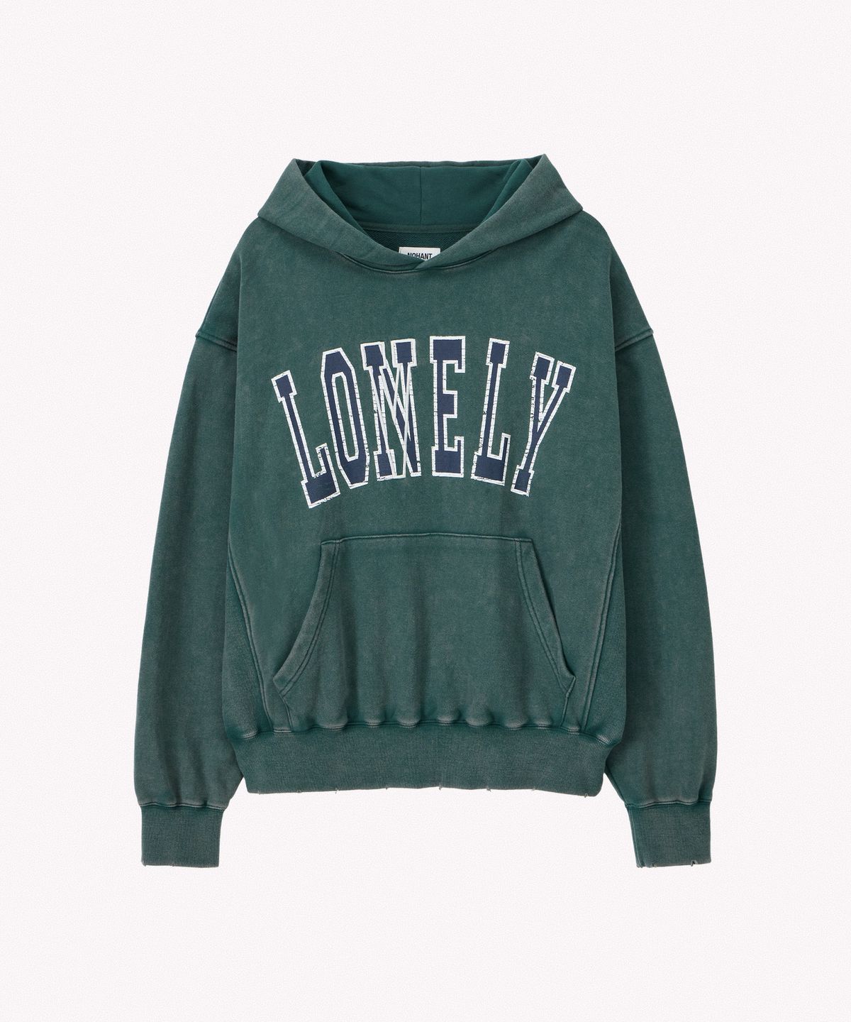 노앙(NOHANT) LONELY/LOVELY SALT WASHED HOODIE GREEN