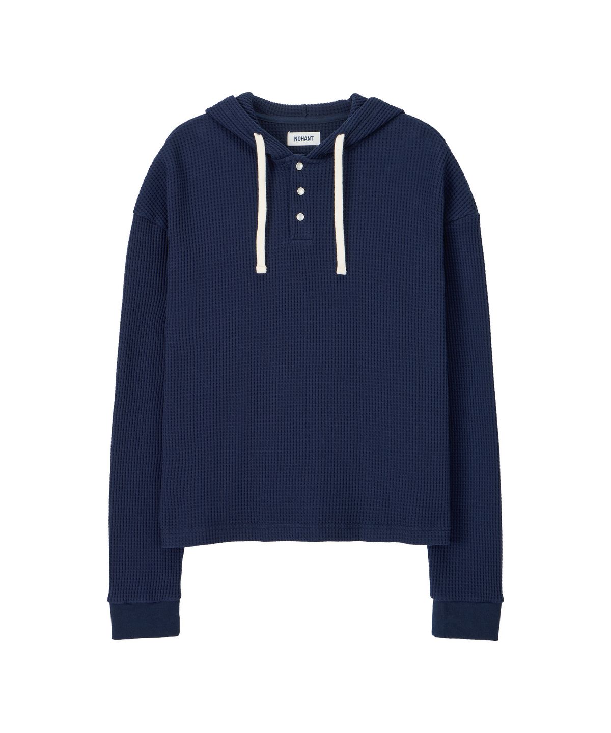 노앙(NOHANT) UTILITY PREPPY WAFFLE HOODIE NAVY