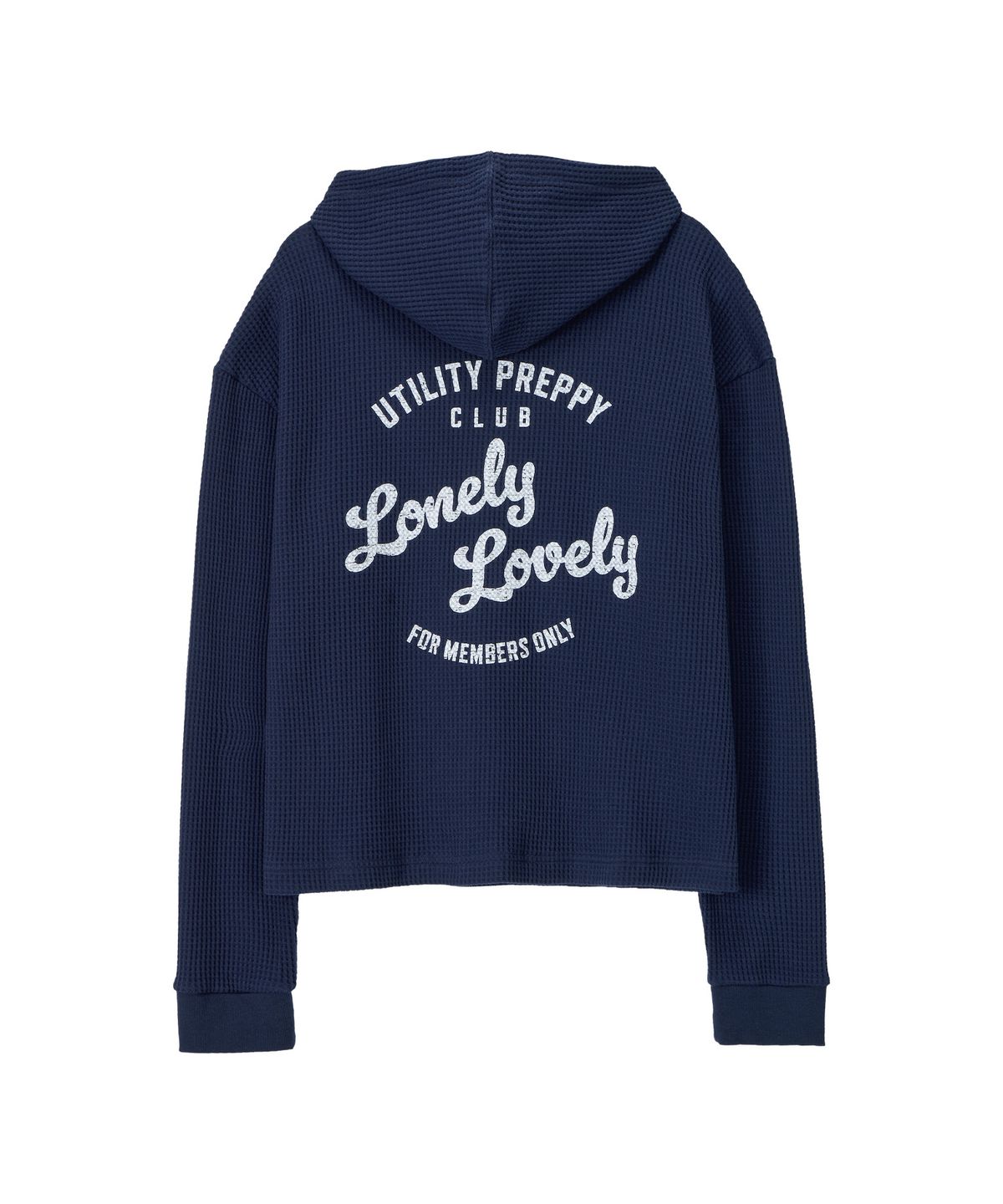 노앙(NOHANT) UTILITY PREPPY WAFFLE HOODIE NAVY