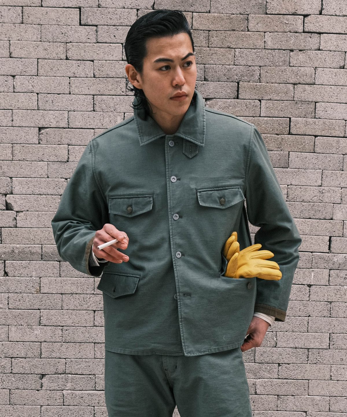 비디알(VDR) BACK SATEEN TROUSER [Swamp Green]