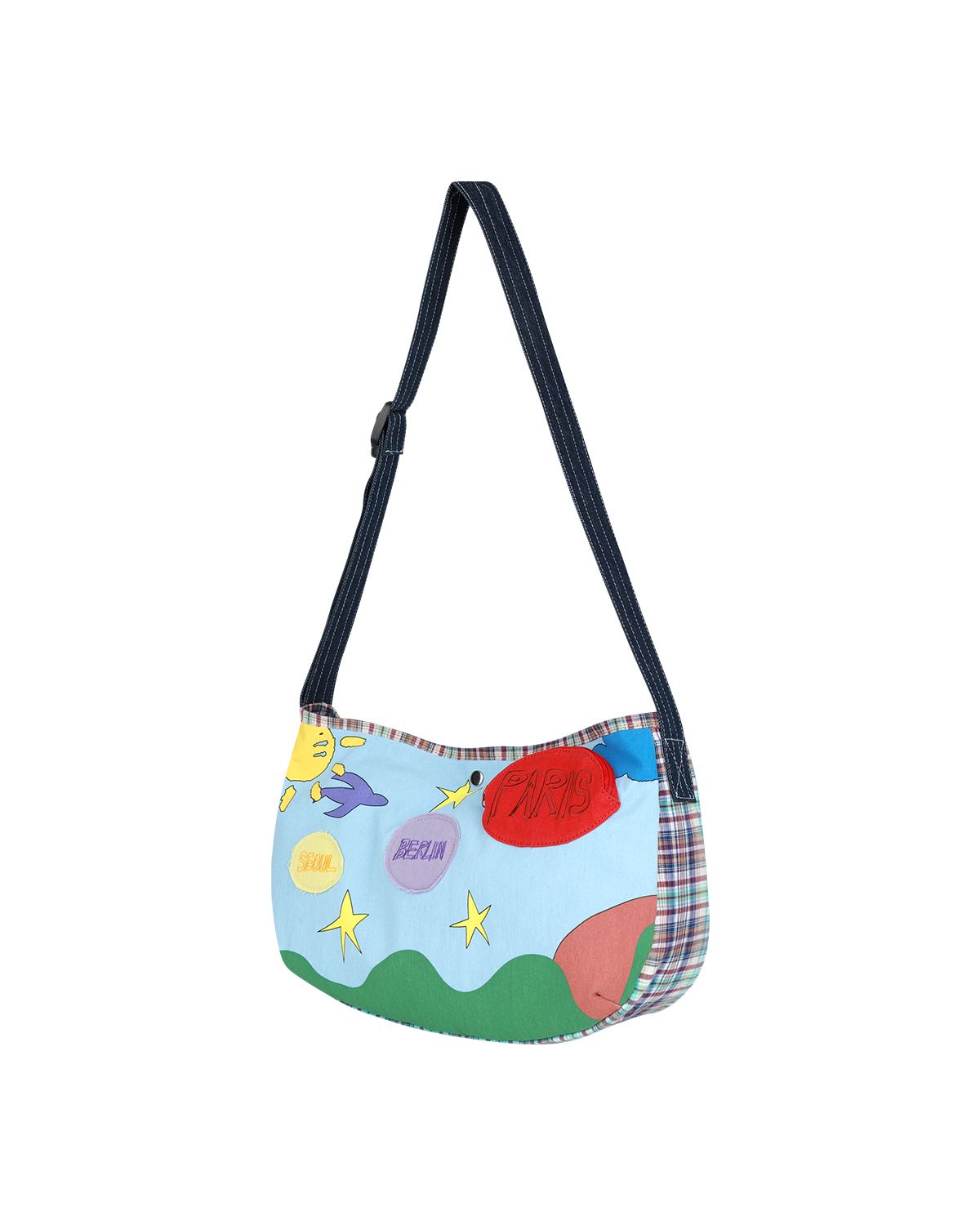 더뮤지엄비지터(THEMUSEUMVISITOR) CHECK PRINTED SHOULDER BAG (MINT)