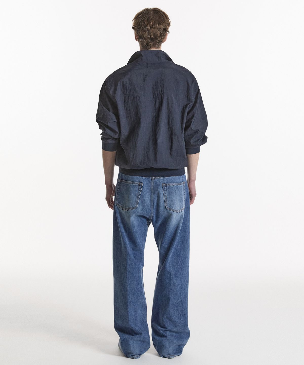 노앙(NOHANT) WASHED STRAIGHT DENIM PANTS-MENS MID BLUE