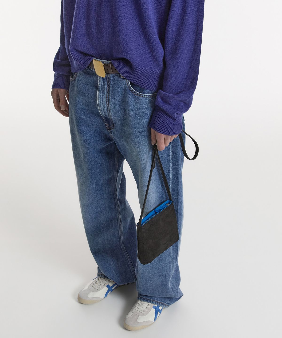 노앙(NOHANT) WASHED STRAIGHT DENIM PANTS-MENS MID BLUE