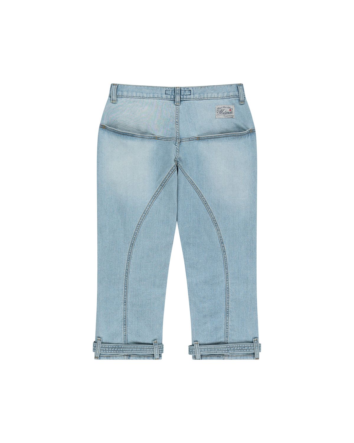 더뮤지엄비지터(THEMUSEUMVISITOR) W BONDAGE CAPRI PANTS (LIGHT BLUE)