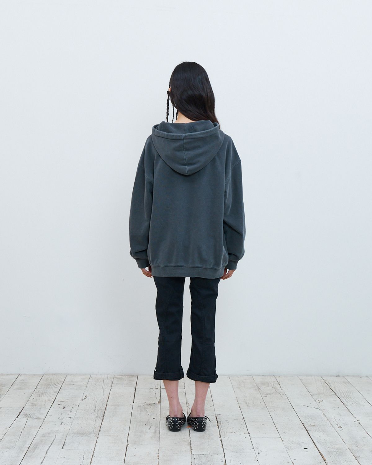 더뮤지엄비지터(THEMUSEUMVISITOR) W BONDAGE CAPRI PANTS (BLACK)