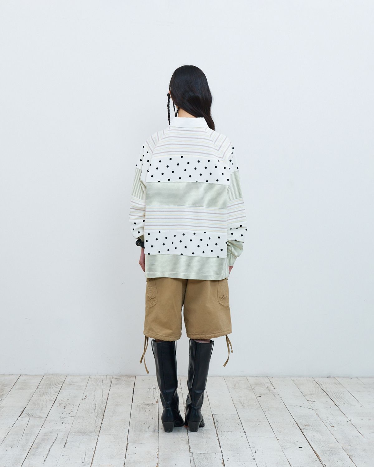 더뮤지엄비지터(THEMUSEUMVISITOR) WASHED CARGO BERMUDA PANTS (BEIGE)