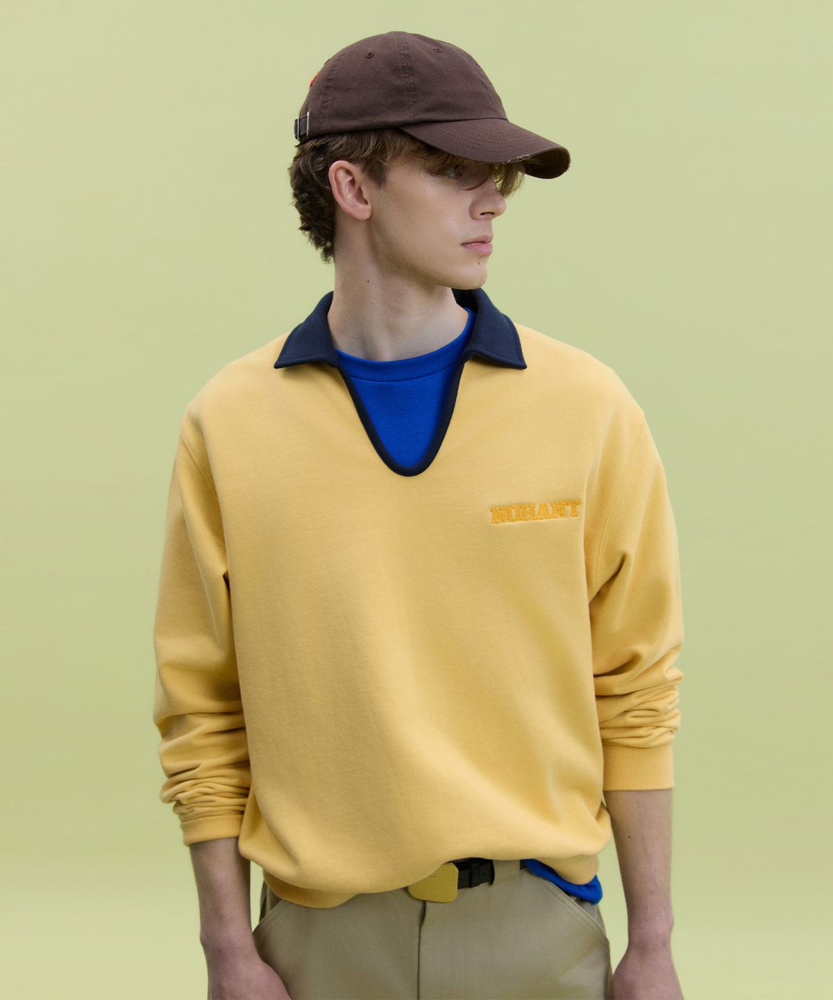 노앙(NOHANT) BACK PIXEL LOGO BALL CAP BROWN