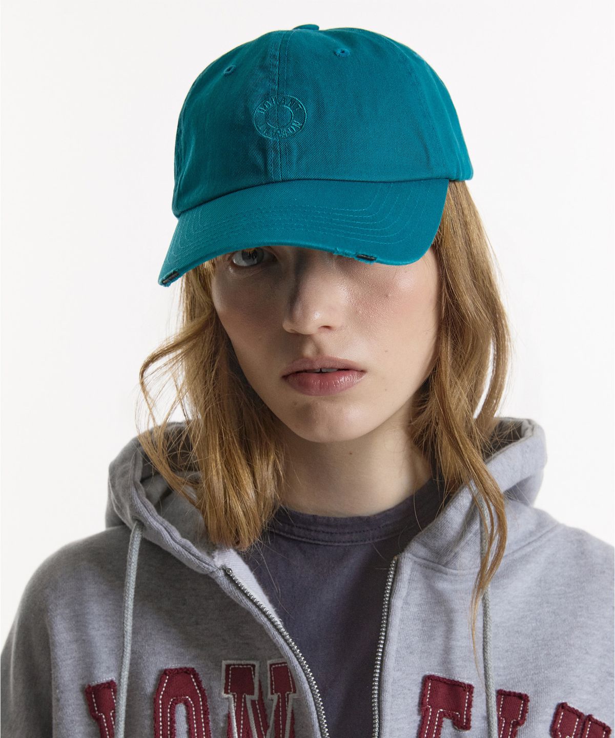 노앙(NOHANT) BACK PIXEL LOGO BALL CAP TEAL GREEN