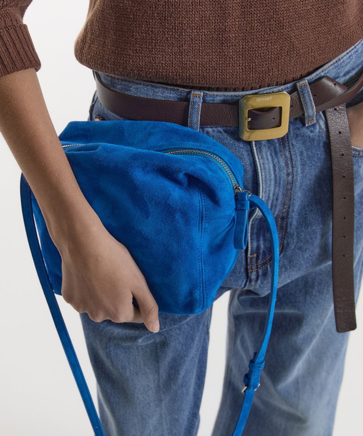 노앙(NOHANT) SQUARE BUCKLE LEATHER BELT-FRAME