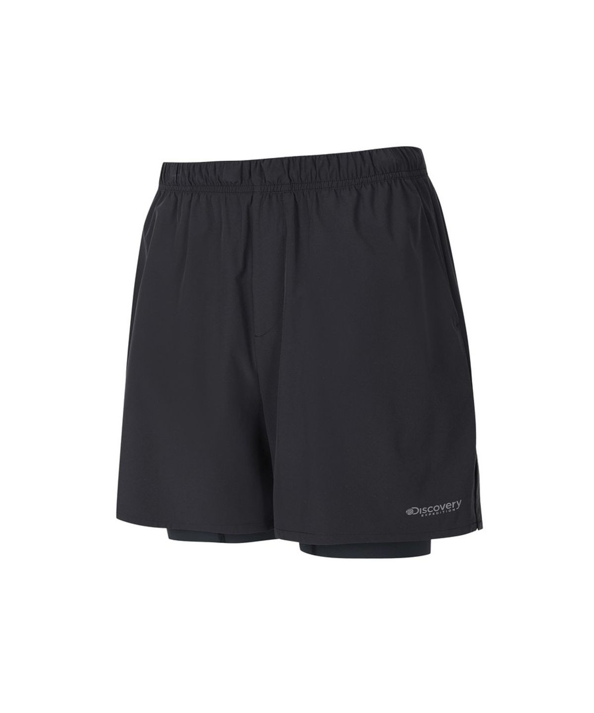 디스커버리 익스페디션(DISCOVERY EXPEDITION) 남성 프레시벤트 2IN1 러닝 쇼츠 (BLACK)