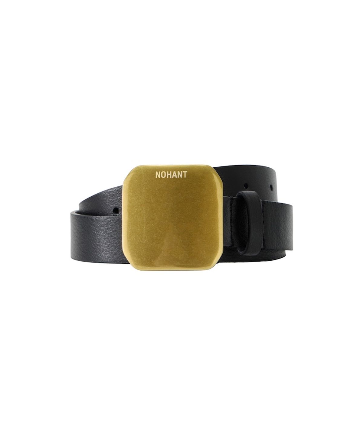 노앙(NOHANT) SQUARE BUCKLE LEATHER BELT-PLAQUE