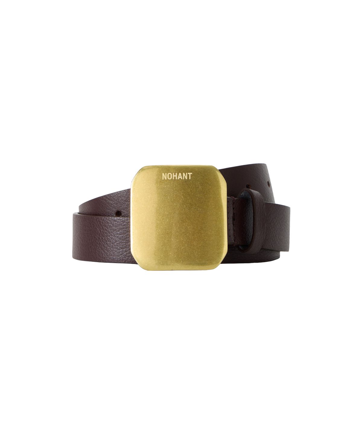 노앙(NOHANT) SQUARE BUCKLE LEATHER BELT-PLAQUE