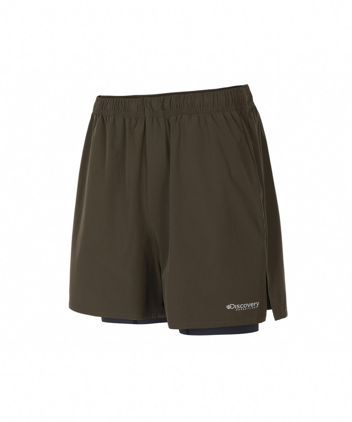 디스커버리 익스페디션(DISCOVERY EXPEDITION) 남성 프레시벤트 2IN1 러닝 쇼츠 (Brown)