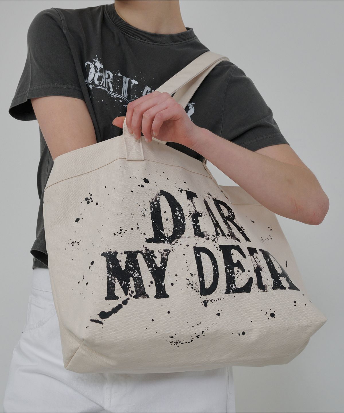 디어마이디어(DEARMYDEER) 페인트 드랍 숄더백 (아이보리)