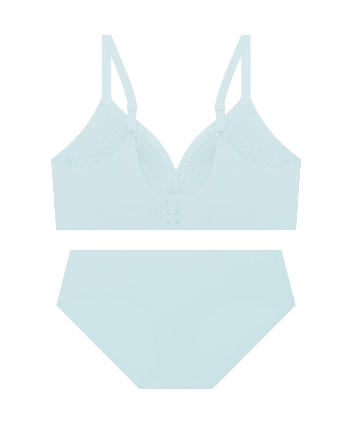 게스언더웨어(GUESS UNDERWEAR) 서포트 메쉬업 심리스 브라 팬티 세트 - 라이트블루