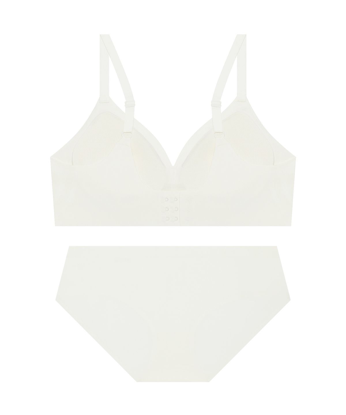 게스언더웨어(GUESS UNDERWEAR) 서포트 메쉬업 심리스 브라 팬티 세트 - 아이보리
