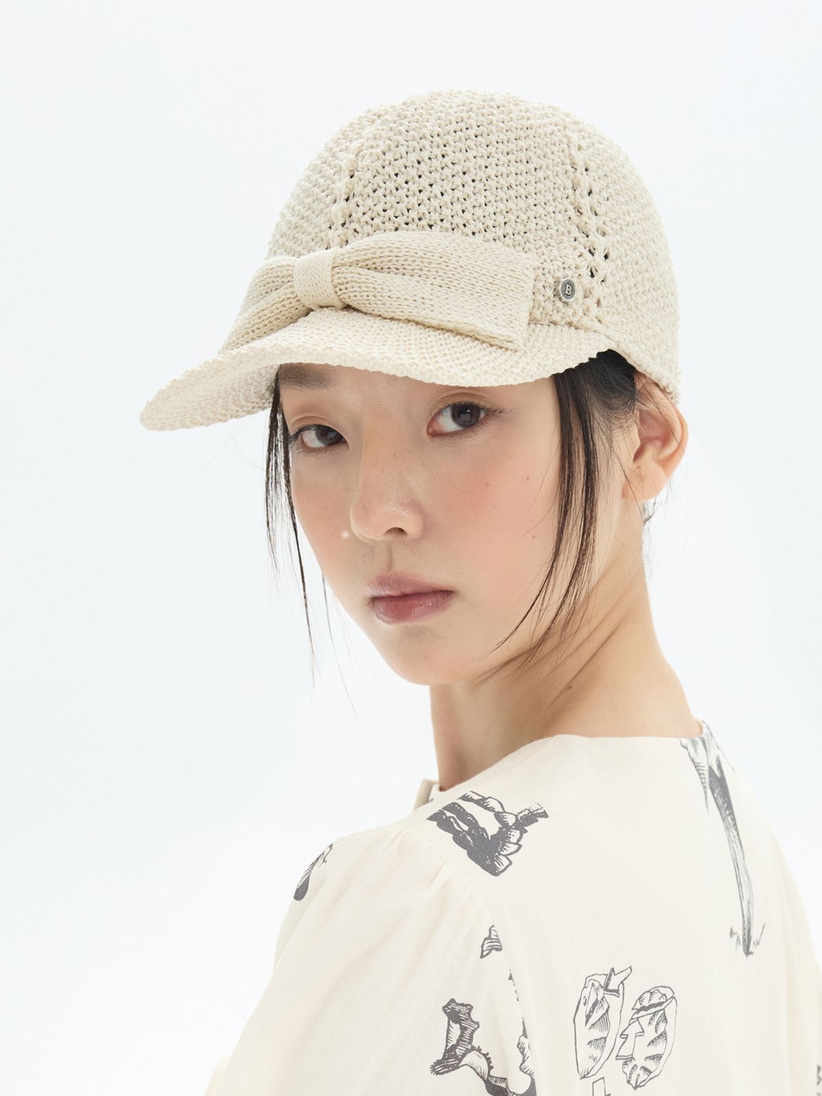 브라운햇(BROWNHAT) 버니 니팅 캡 - 아이보리
